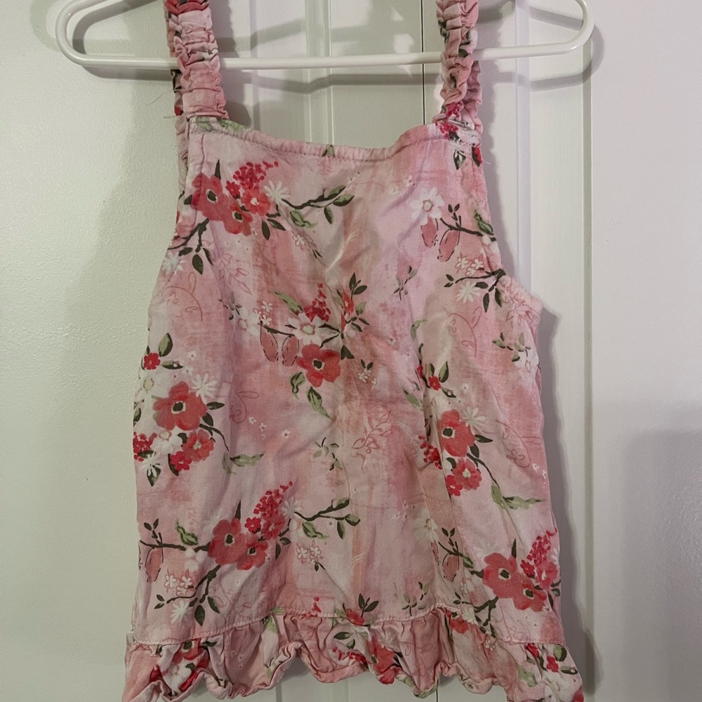 Vince Camuto Girls Floral Tank Top & Shorts Set Size 7 Pink Summer Outfit - Picture 2 of 8
